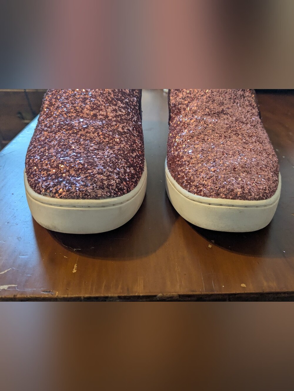 Birdies "The Swift" Rose Glitter Slip-On Comfort Sneakers Sz.10 - Picture 5 of 14